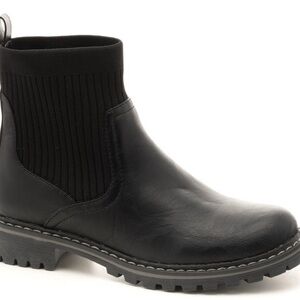 Corky’s Black Boot with Ribbed Knit Detail
